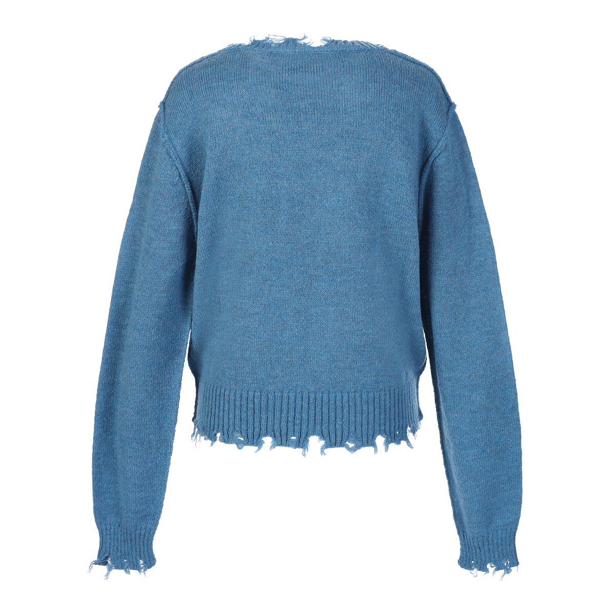 라라폭스(LALAFOX) DESTROYED V-NECK KNIT BLUE 브이넥 니트 BR4KL002