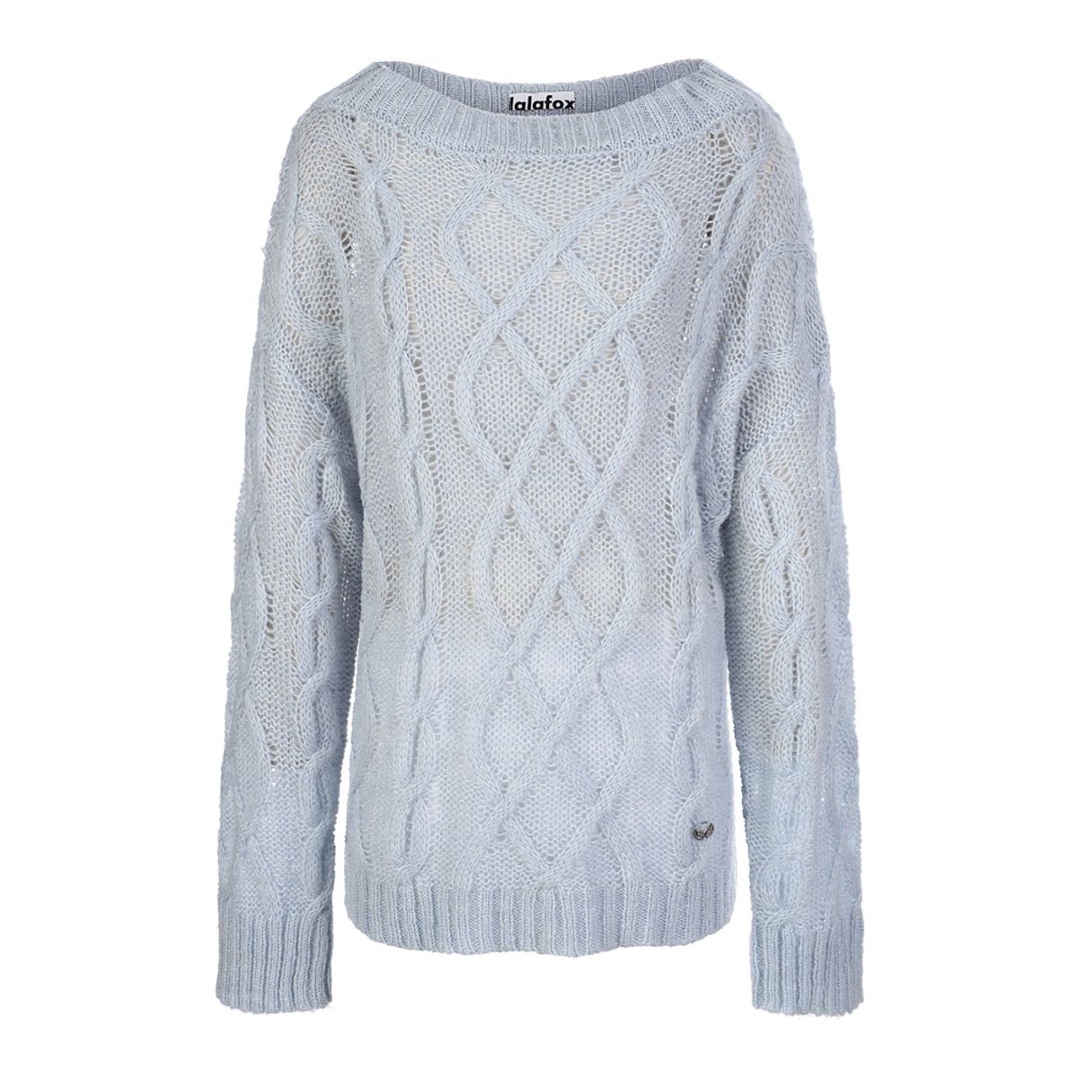 라라폭스(LALAFOX) BOAT NECK CABLE KNIT SKY BLUE 케이블 니트 BR4KL003