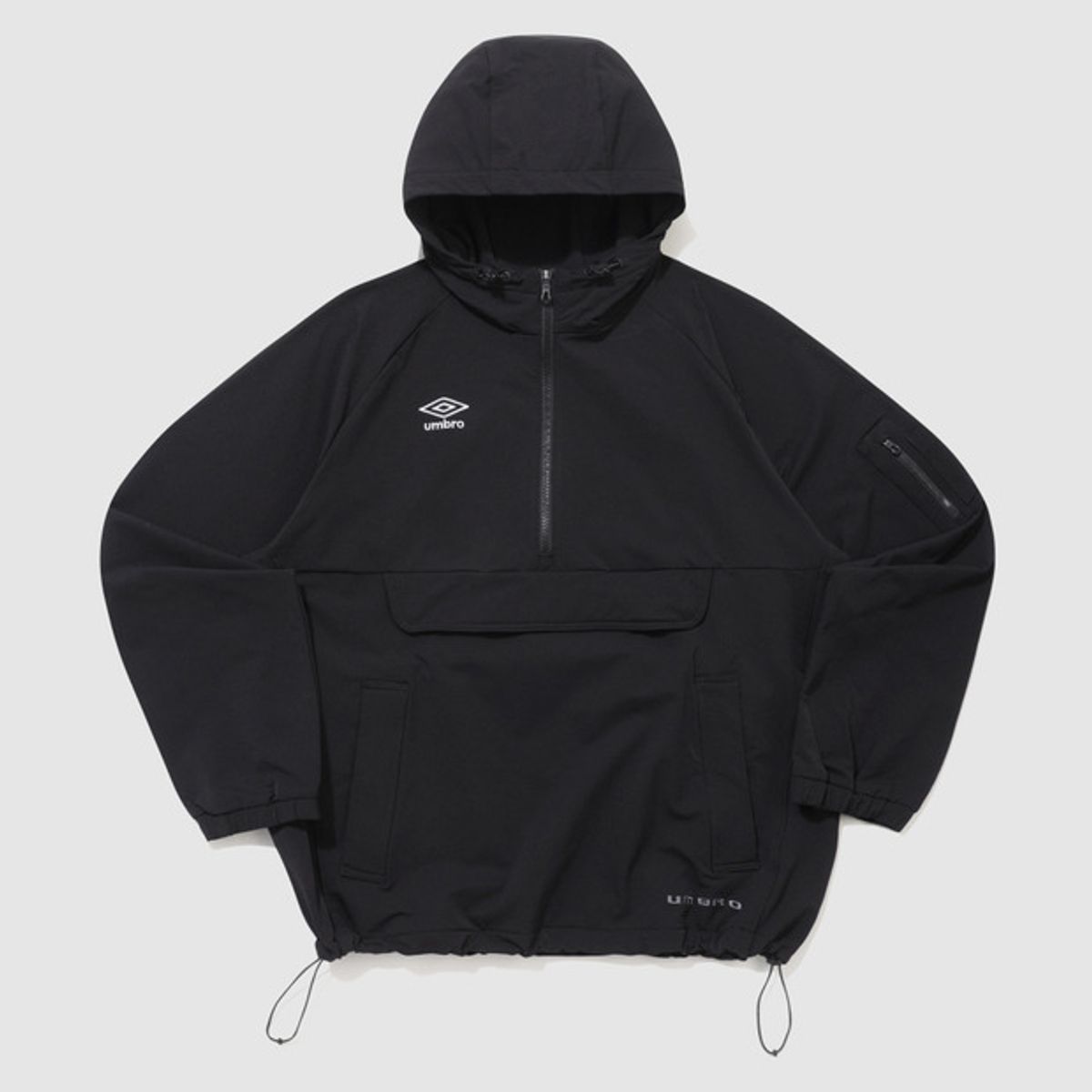 엄브로(UMBRO) 폴라 스트레치 기모 포켓 후드형 아노락 블랙 UQ421SWTO1