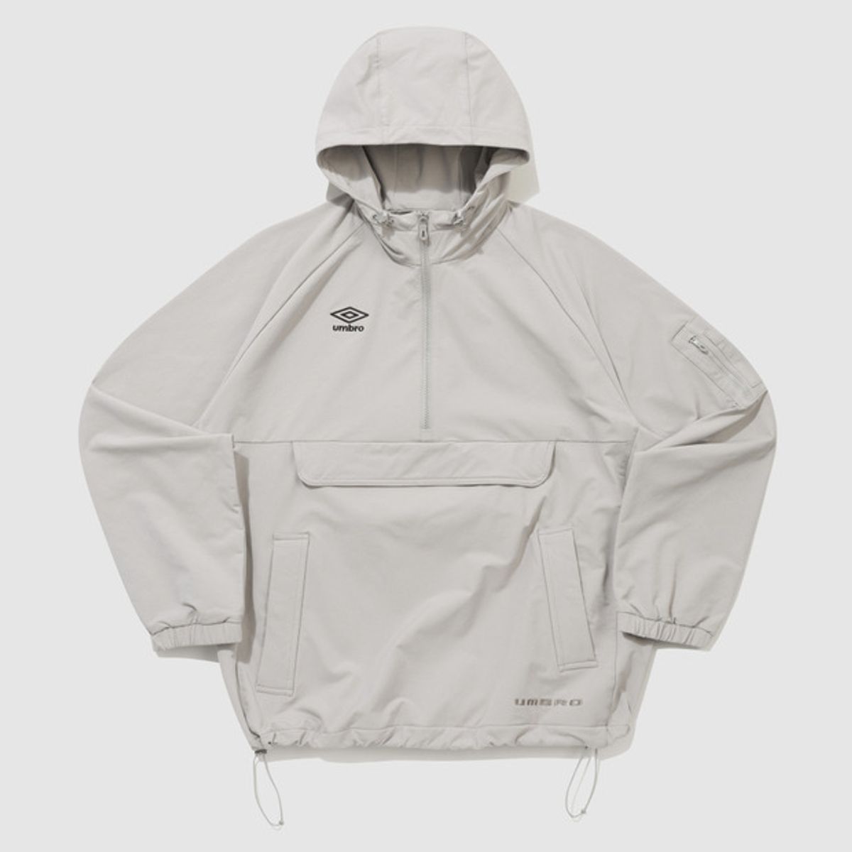 엄브로(UMBRO) 폴라 스트레치 기모 포켓 후드형 아노락 베이지 UQ421SWTO1