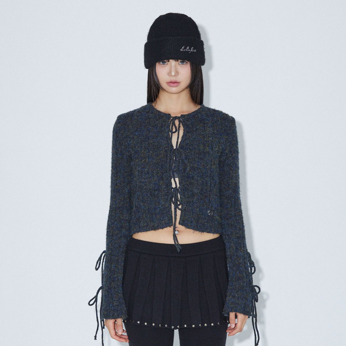 라라폭스(LALAFOX) HAIRY KNIT BEANIE BLACK 비니 BR4AH002