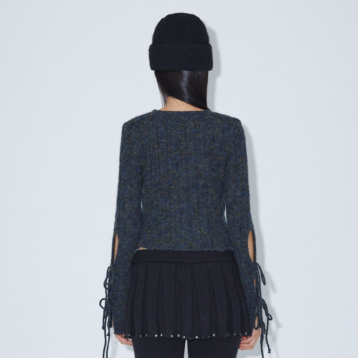 라라폭스(LALAFOX) HAIRY KNIT BEANIE BLACK 비니 BR4AH002