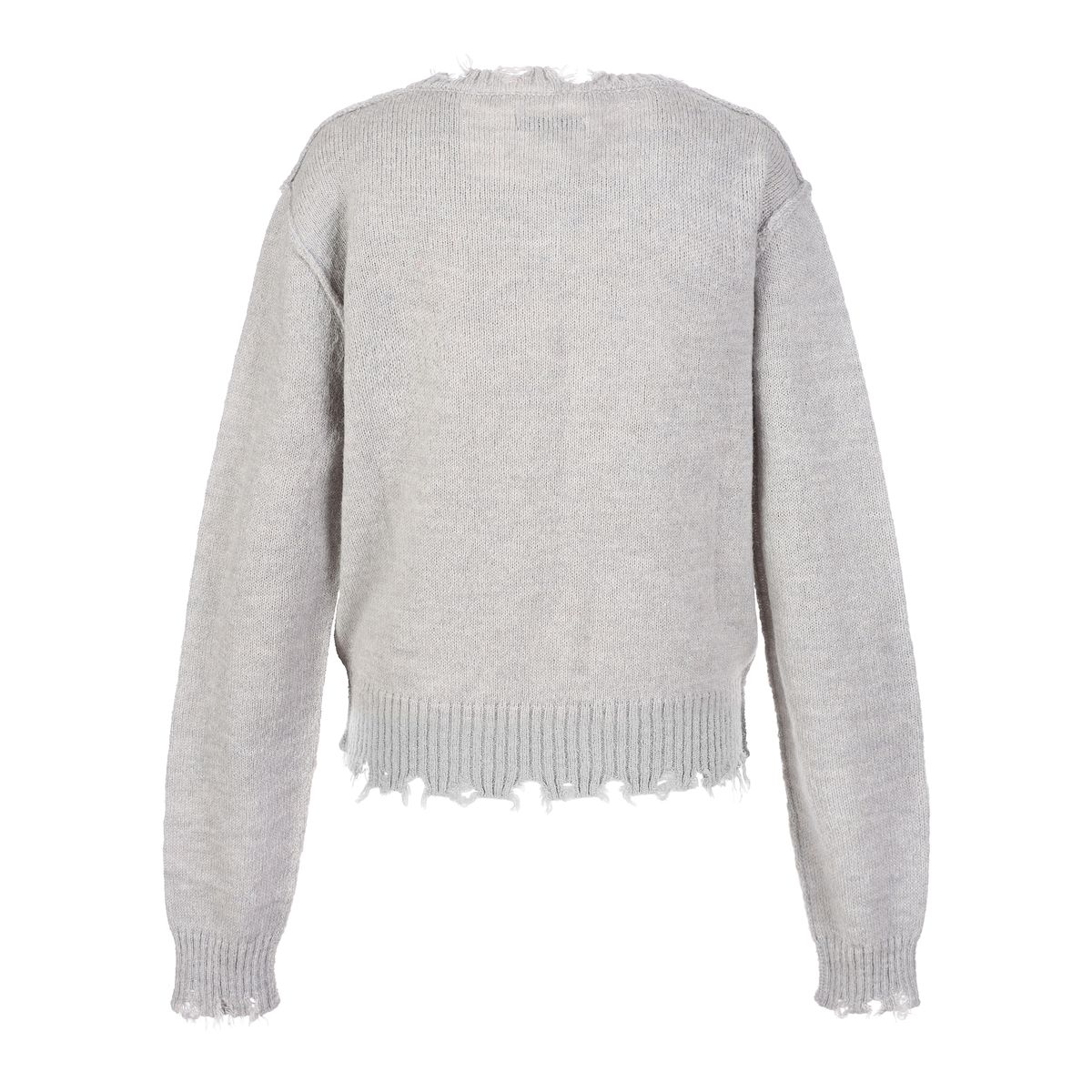 라라폭스(LALAFOX) DESTROYED V-NECK KNIT GREY 브이넥 니트 BR4KL001