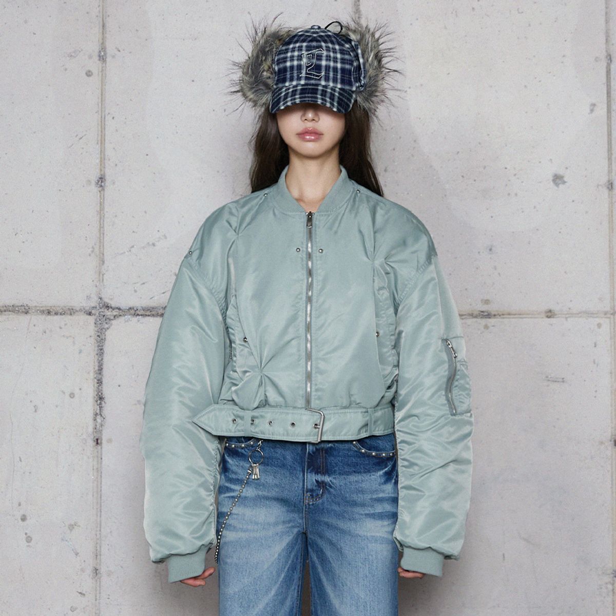 라라폭스(LALAFOX) CHECK FUR EARFLAP CAP NAVY 캡 BR4AH004
