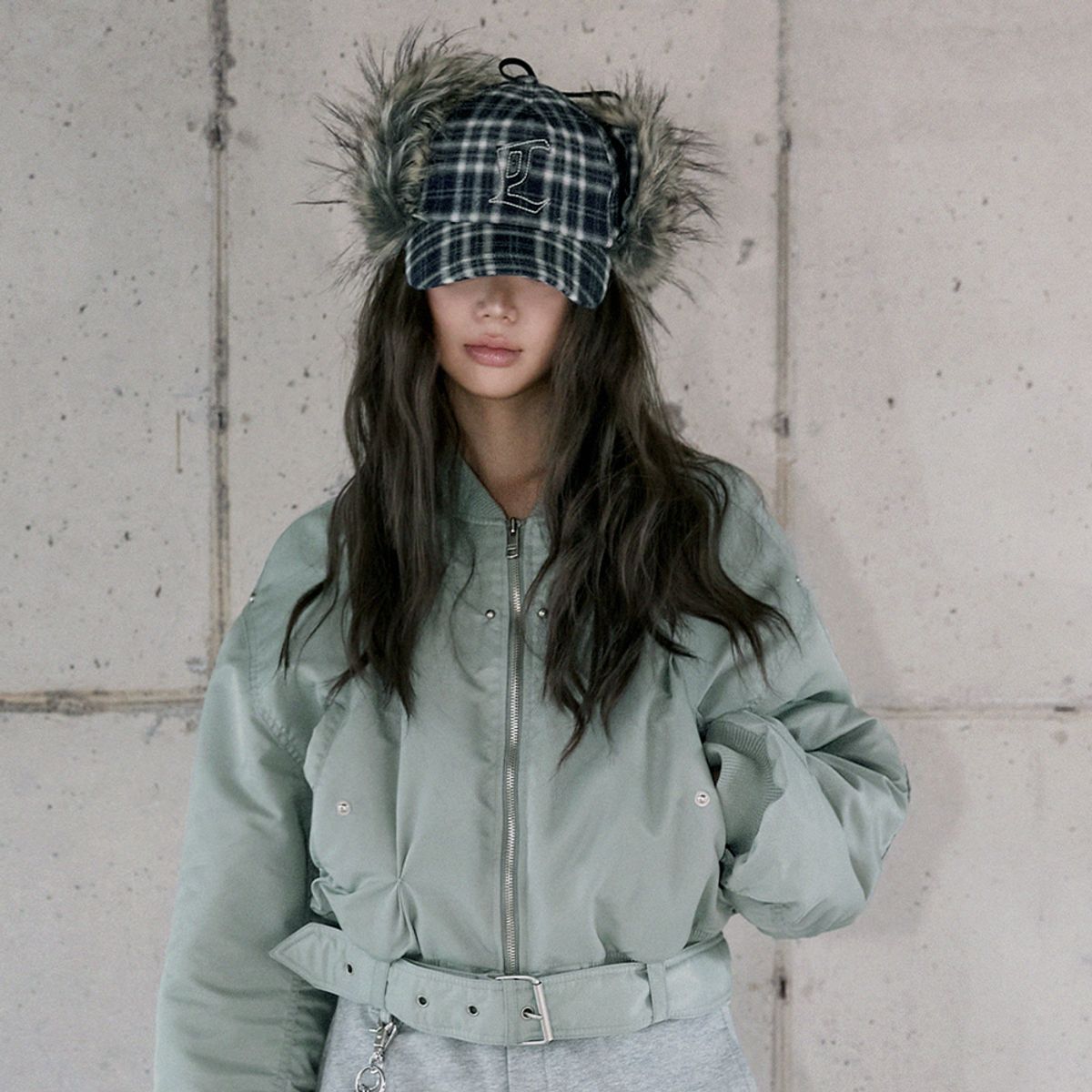 라라폭스(LALAFOX) CHECK FUR EARFLAP CAP NAVY 캡 BR4AH004
