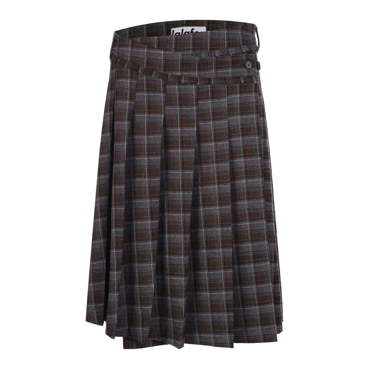 라라폭스(LALAFOX) CHECK WRAP SKIRT BROWN 체크스커트 BR4WS001