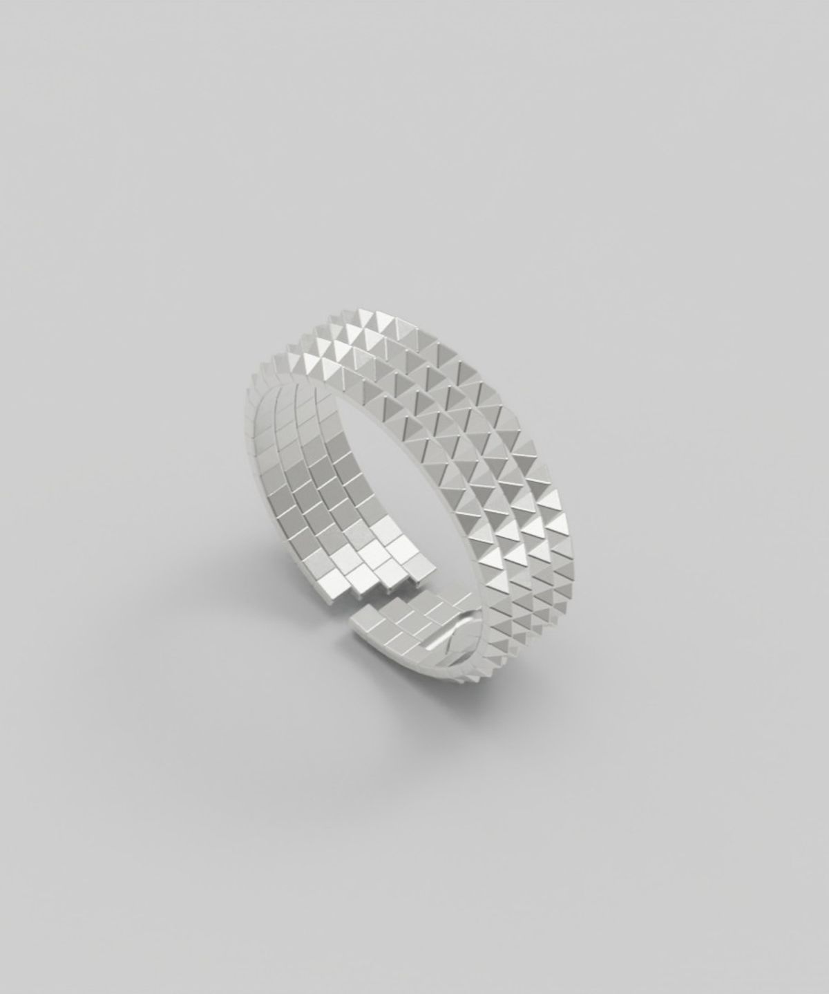 르네오브제(RENEOBJET) MOD  QUADLINE OPEN RING [STERLING SILVER] 기하학 디자인 포인트 오픈링 925 실버 반지