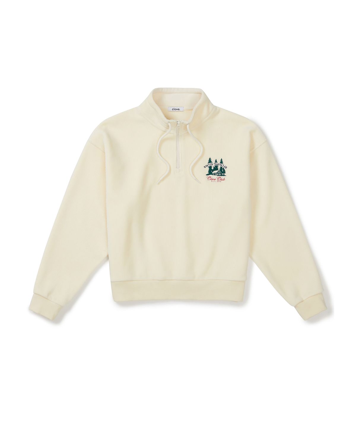 클로브(CLOVE) [25FW clove] Forest Patch Half-Zip Sweatshirt (Cream)