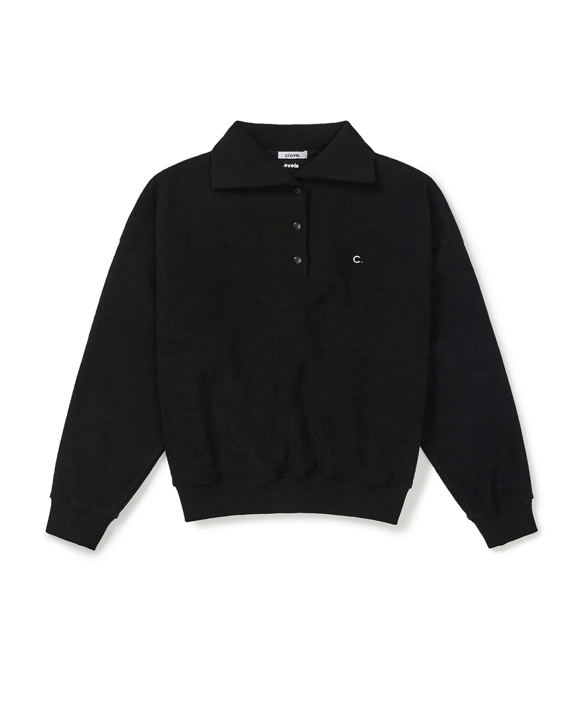 클로브(CLOVE) [25FW clove] Heritage Open Collar Sweatshirt (Black)