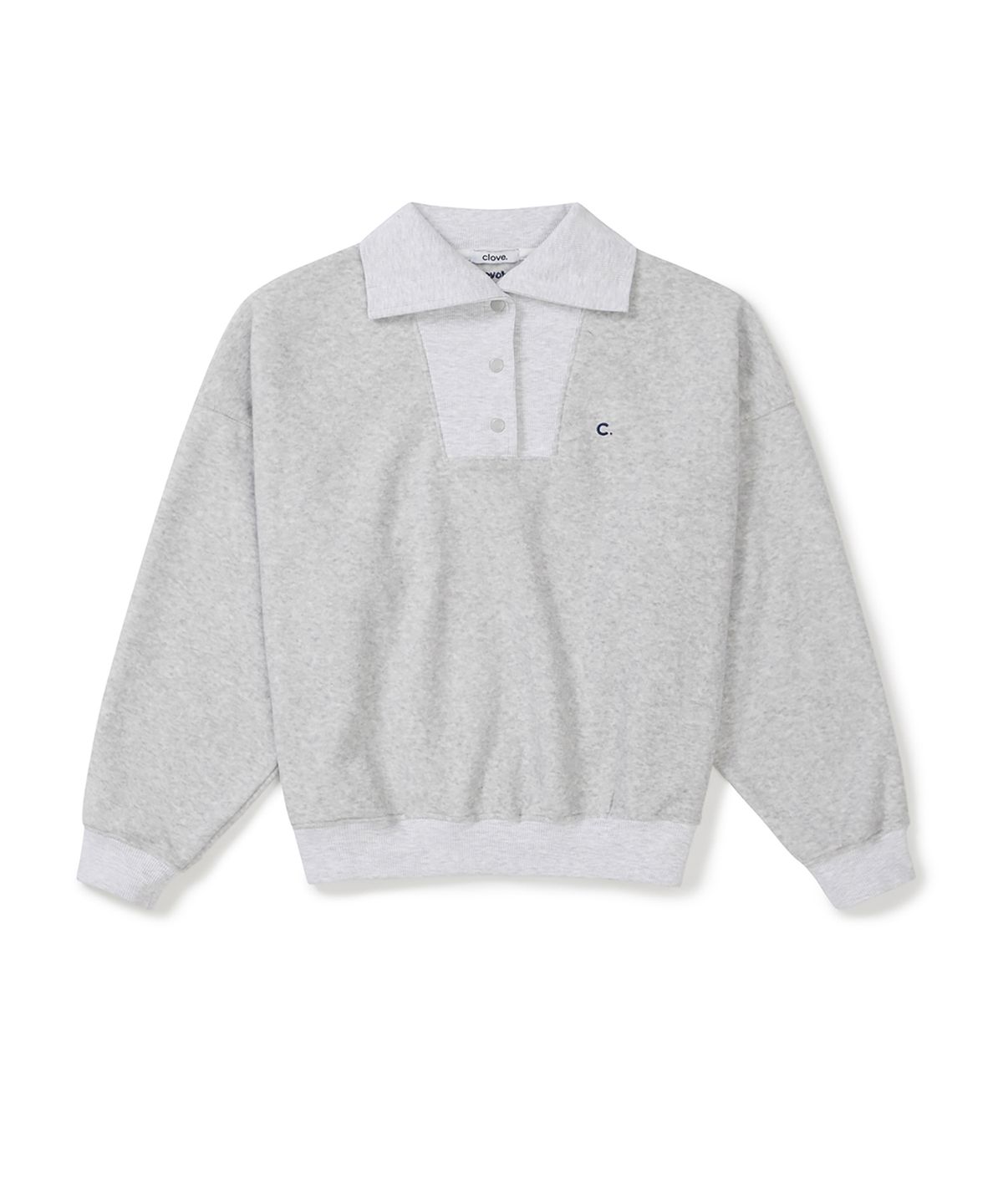 클로브(CLOVE) [25FW clove] Heritage Open Collar Sweatshirt (Light Grey)