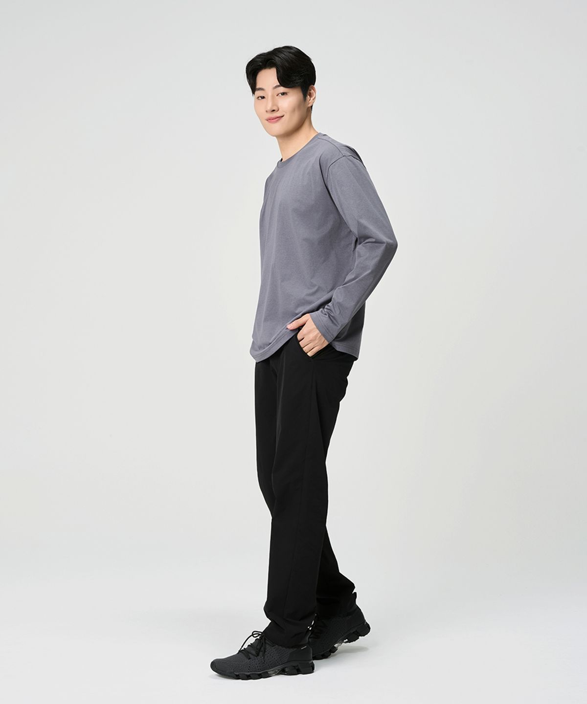 밸롭(BALLOP) 남성 무지 좋은 베이직 팬츠 블랙