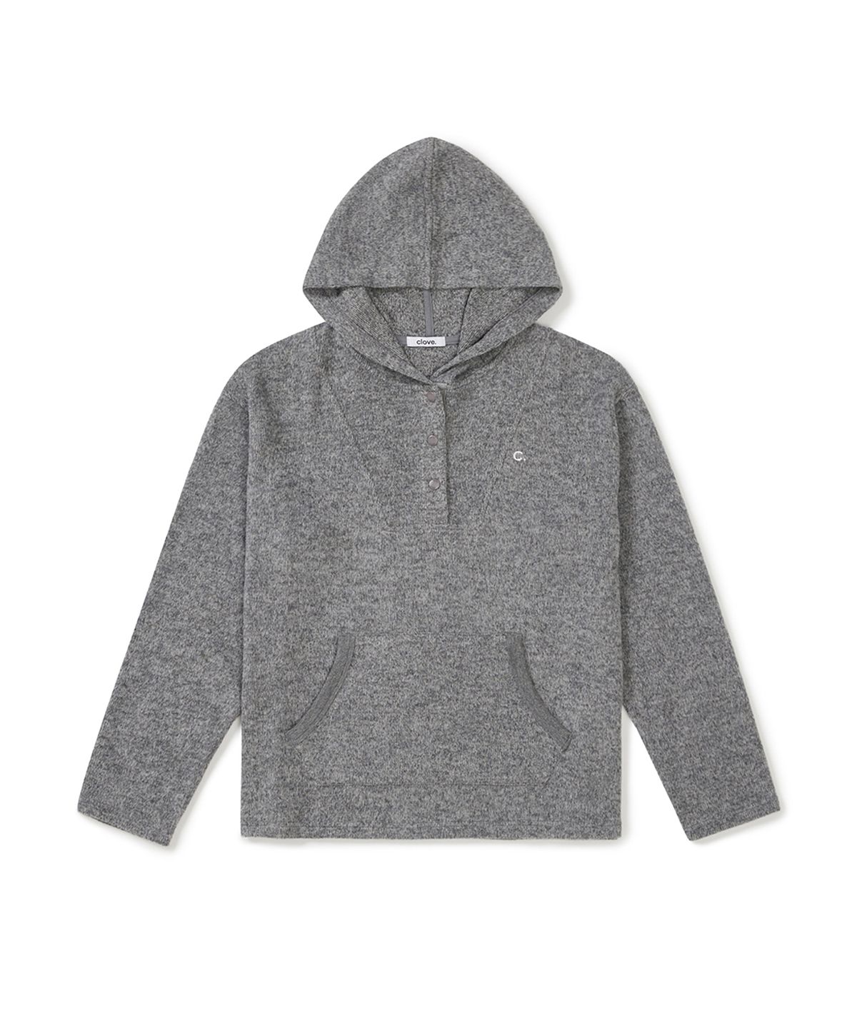 클로브(CLOVE) [25FW clove] Urban Buttoned Hoodie Sweat (Melange Grey)