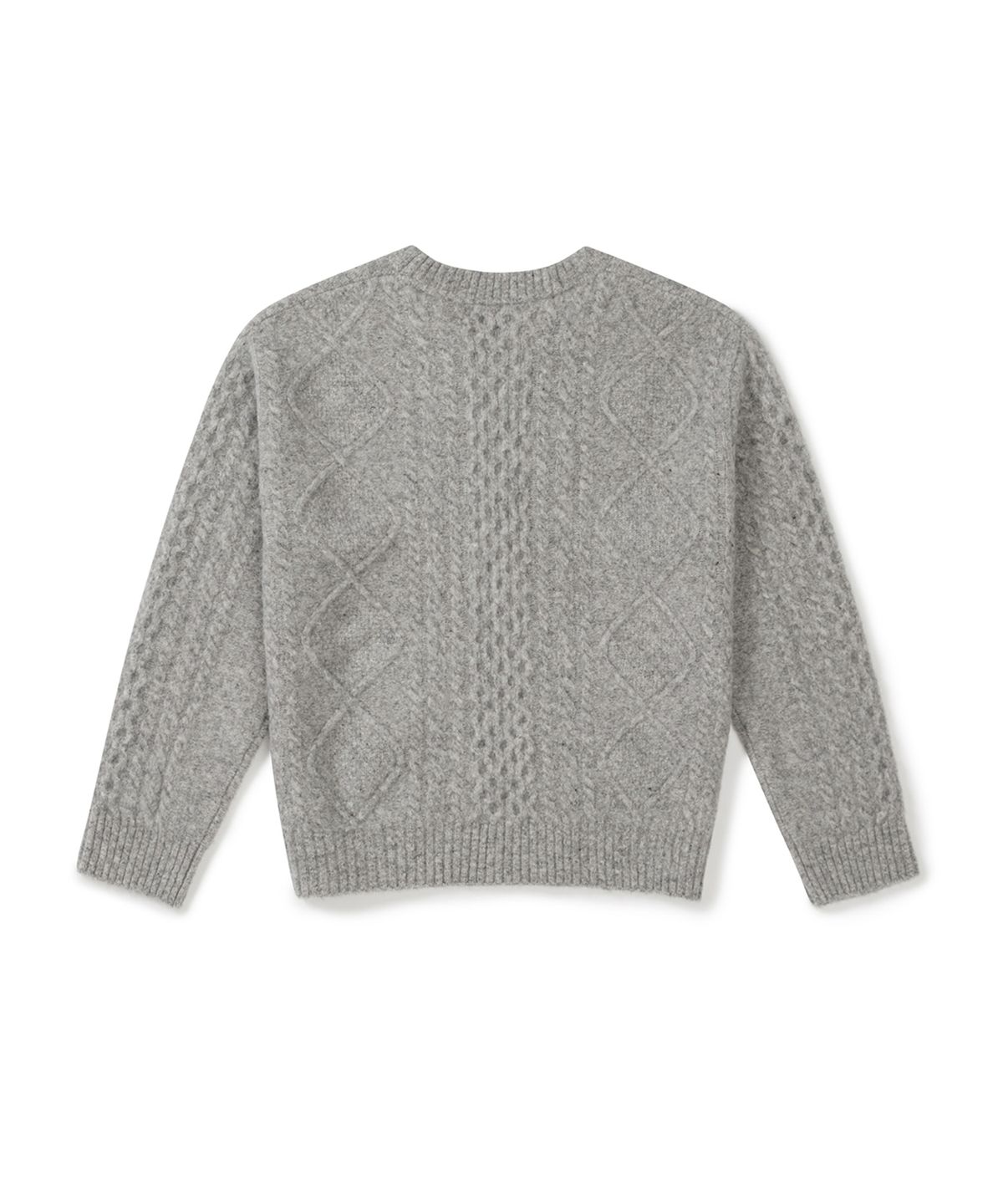 클로브(CLOVE) [25FW clove] Cable Knit Crew Sweater (Light Grey)