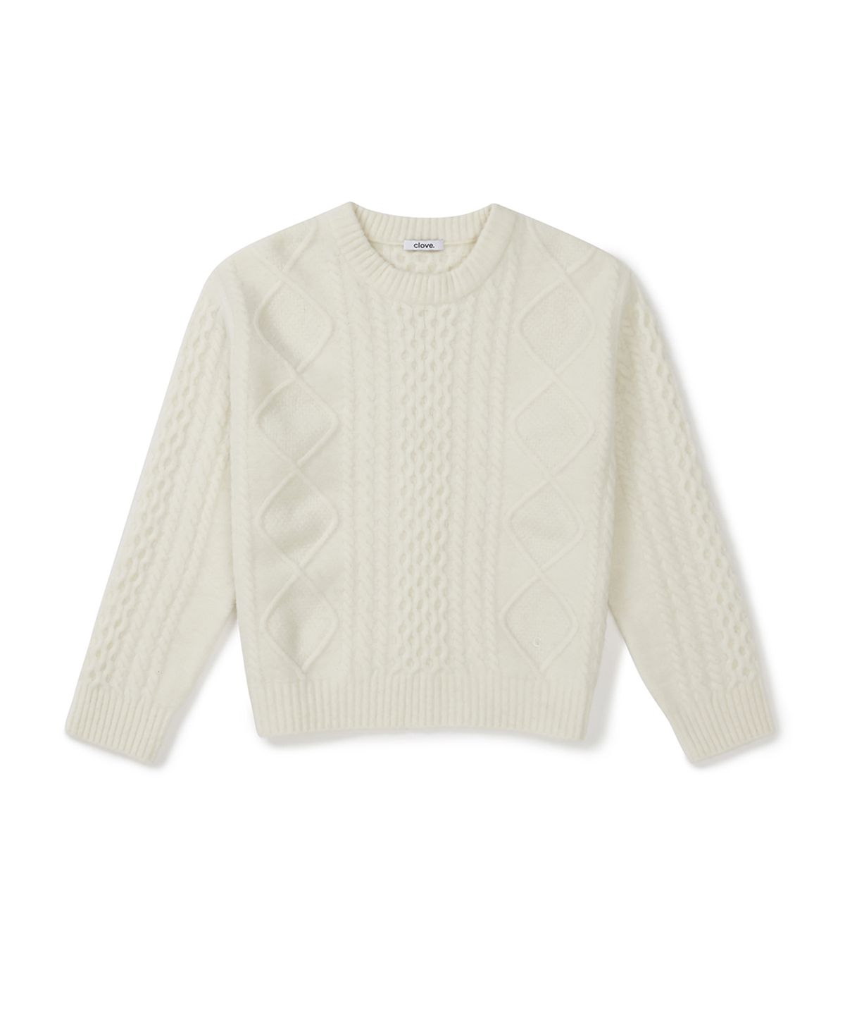 클로브(CLOVE) [25FW clove] Cable Knit Crew Sweater (Ivory)