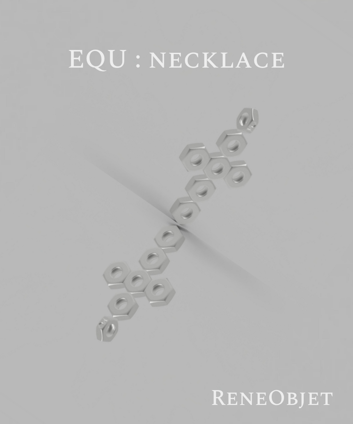 르네오브제(RENEOBJET) EQU  CROSS NECKLACE SET [STERLING SILVER] 미니멀 925 실버 십자가 포인트 목걸이