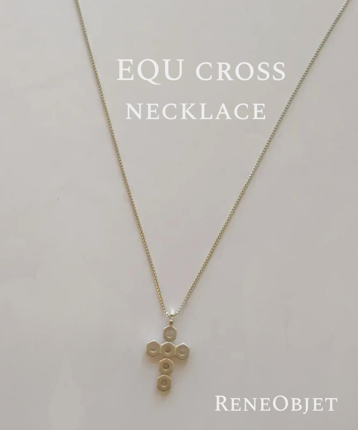 르네오브제(RENEOBJET) EQU  CROSS NECKLACE SET [STERLING SILVER] 미니멀 925 실버 십자가 포인트 목걸이