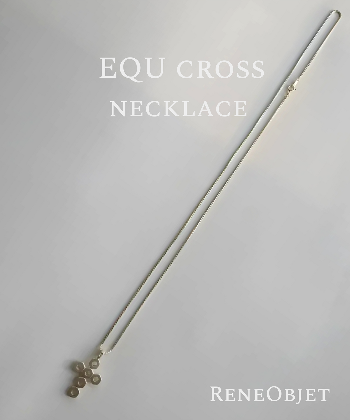 르네오브제(RENEOBJET) EQU  CROSS NECKLACE SET [STERLING SILVER] 미니멀 925 실버 십자가 포인트 목걸이