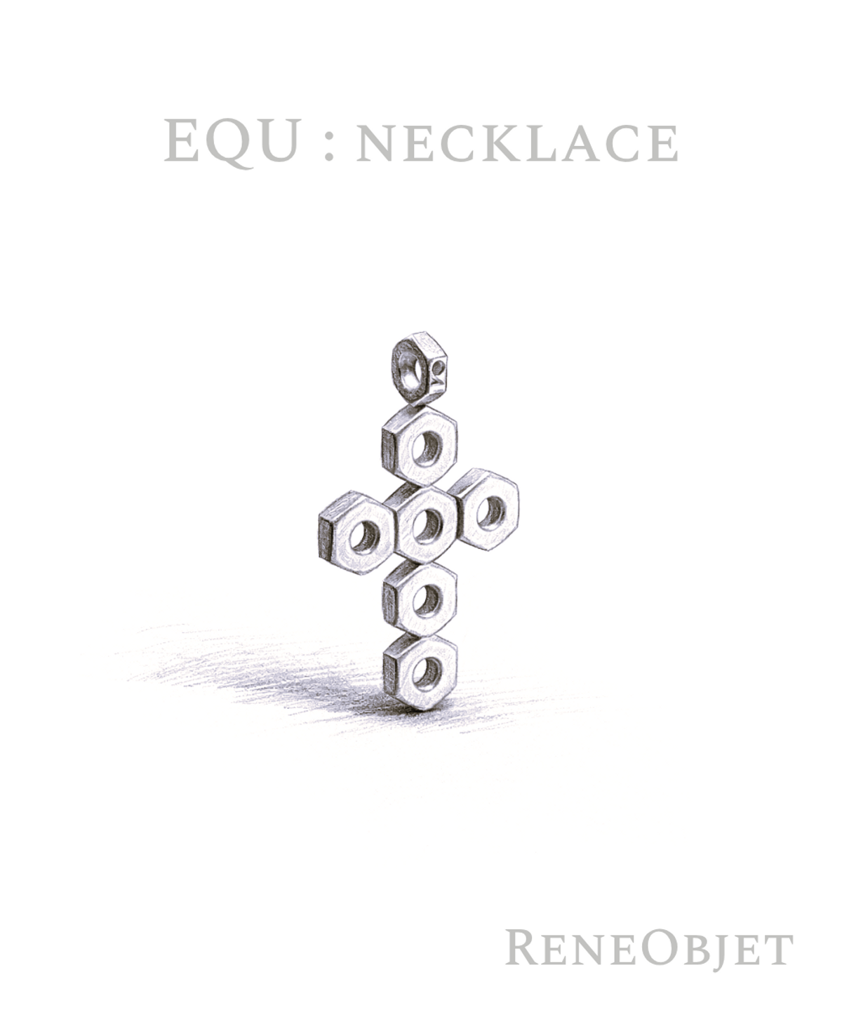 르네오브제(RENEOBJET) EQU  CROSS NECKLACE SET [STERLING SILVER] 미니멀 925 실버 십자가 포인트 목걸이