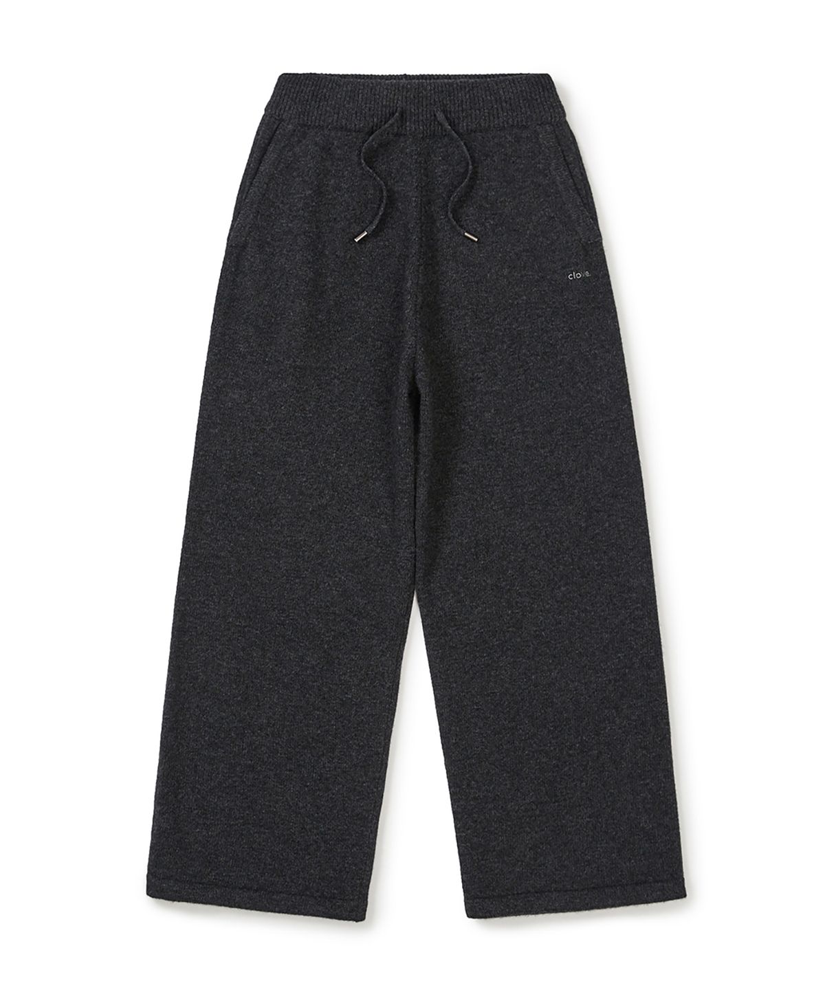 클로브(CLOVE) [25FW clove] Drawstring Wide Knit Pants (Charcoal)
