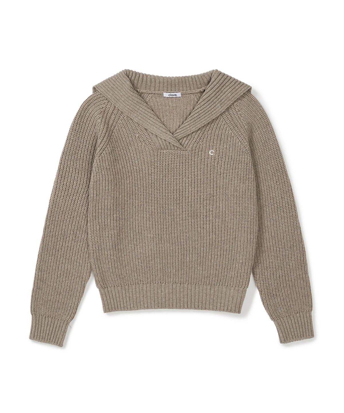 클로브(CLOVE) [25FW clove] Collared V-Neck Knit Sweater (Beige)
