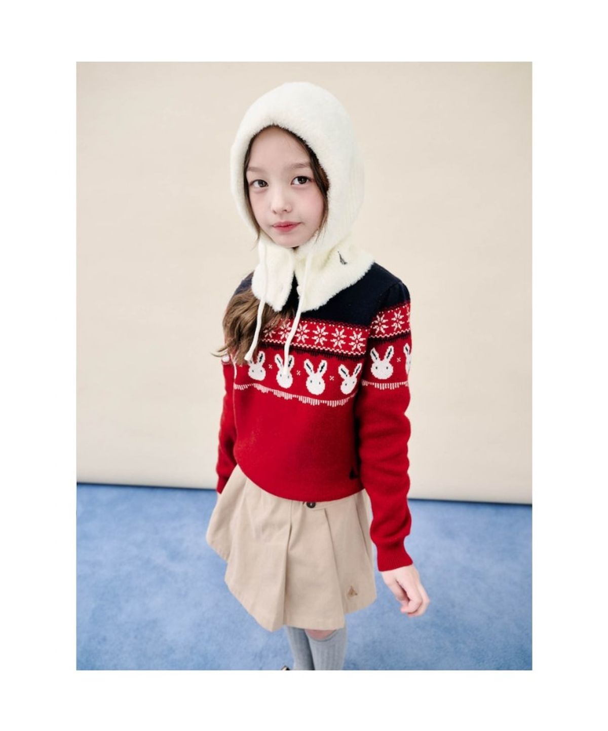 빈폴 키즈(BEANPOLE KIDS) 니트 바라클라바  아이보리 (BI5X8BU010)
