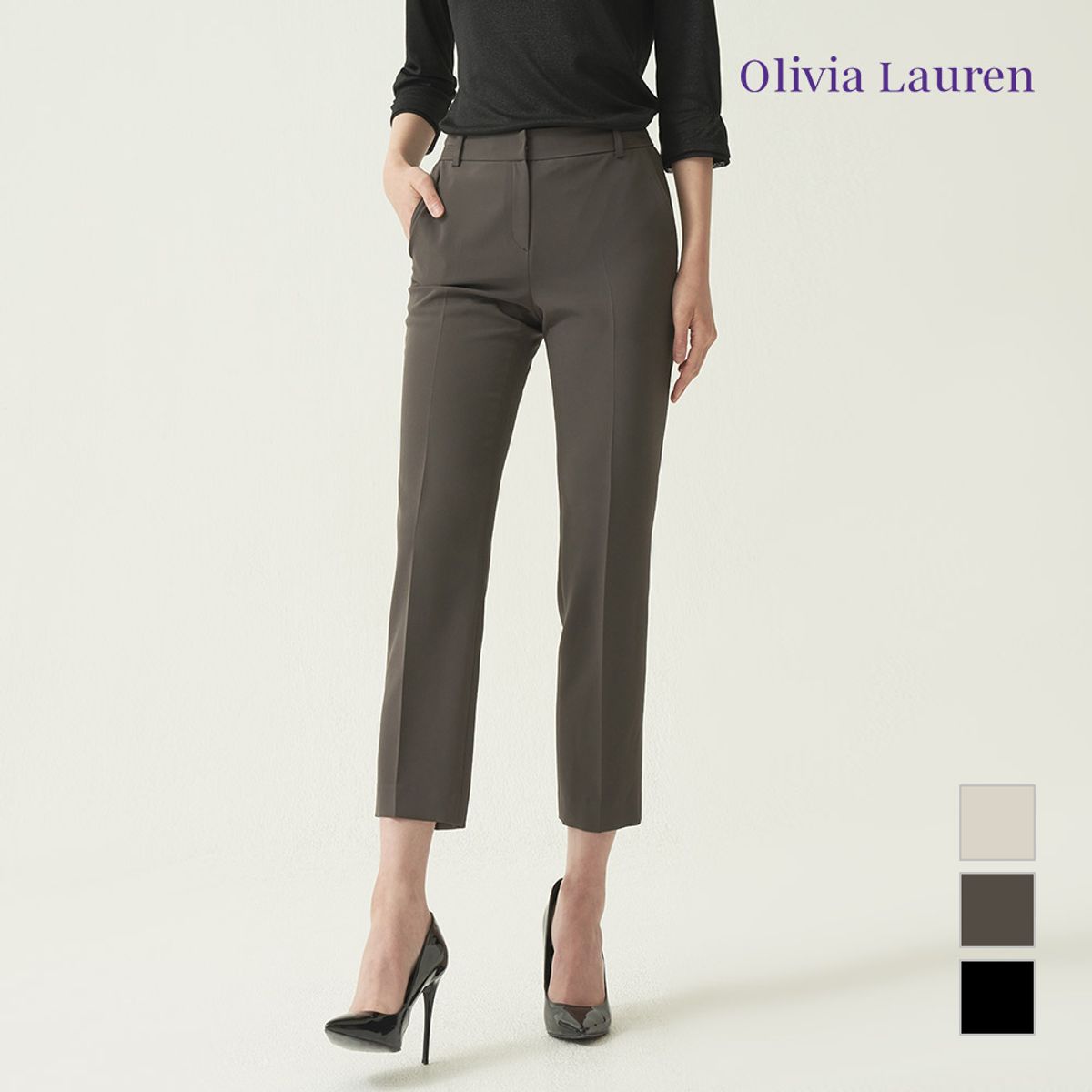 올리비아로렌(OLIVIALAUREN) 이밴드 일자 팬츠_VOCDLXF7351