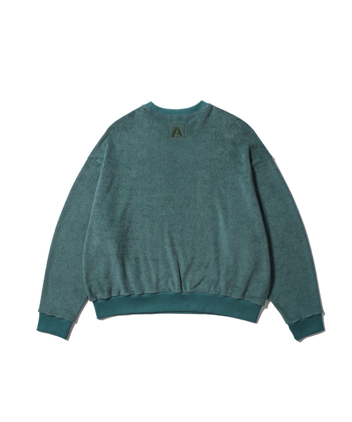 앵글런(ANGLAN) Terry Embroidered Pullover - Blue Green