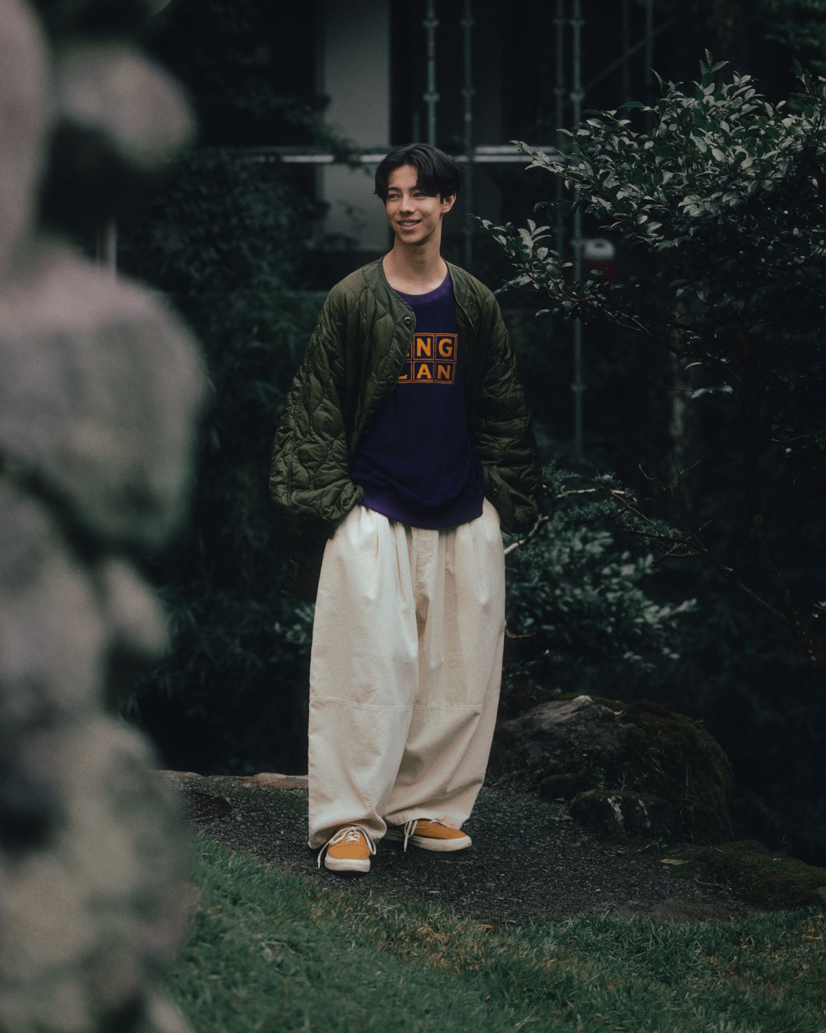 앵글런(ANGLAN) Terry Embroidered Pullover - Purple
