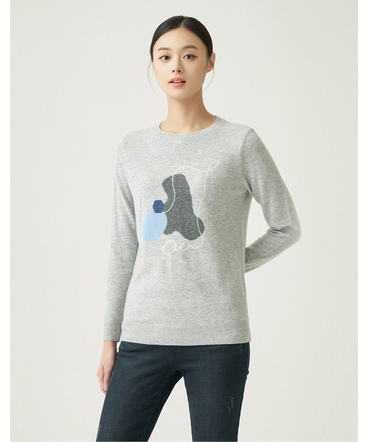 올리비아로렌(OLIVIALAUREN) 인타샤 모티브 풀오버_VOCBLXWA131
