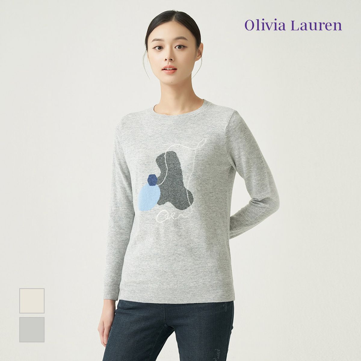 올리비아로렌(OLIVIALAUREN) 인타샤 모티브 풀오버_VOCBLXWA131