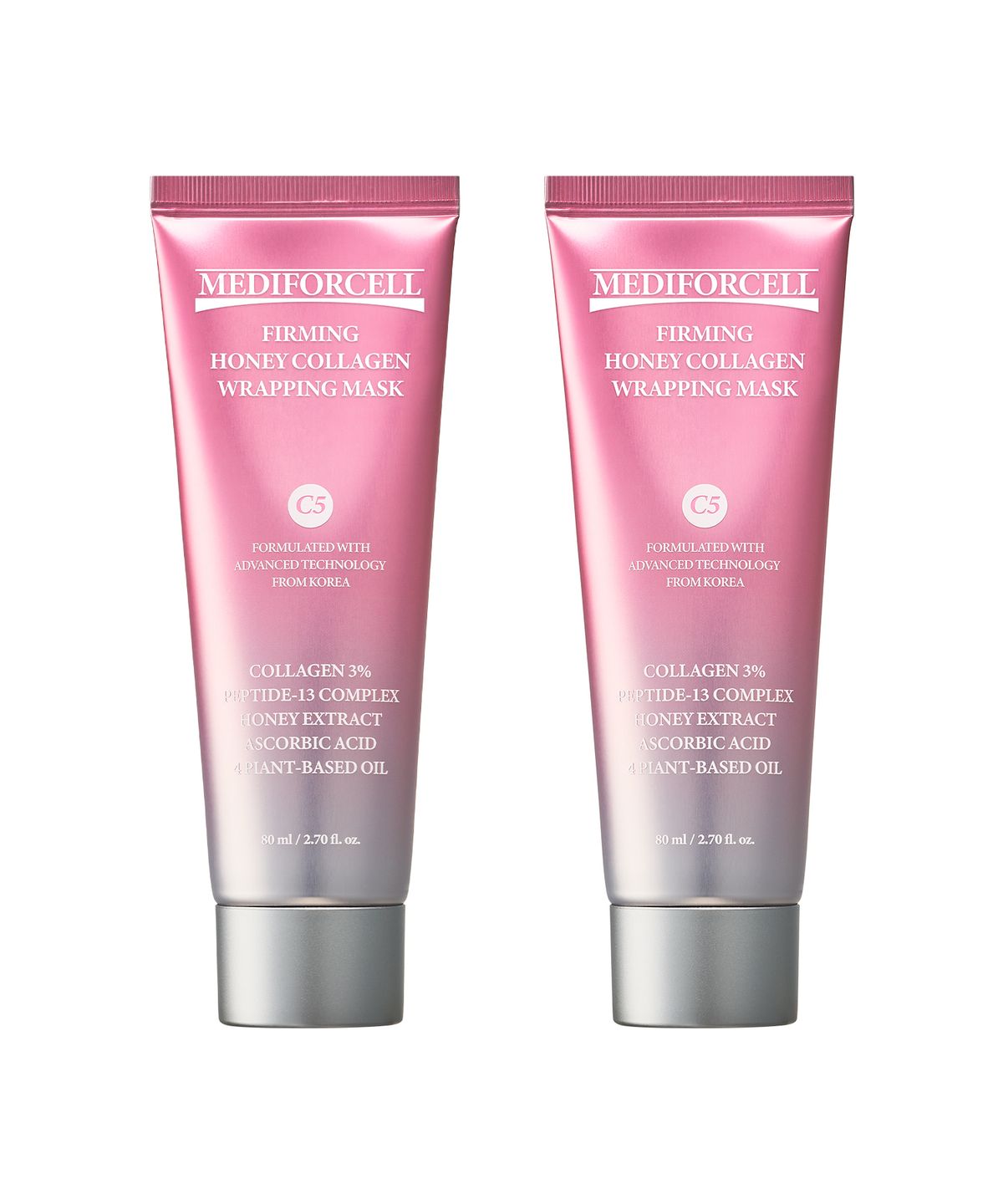 메디포셀(MEDIFORCELL) [2PACK] 퍼밍 허니 콜라겐 랩핑 마스크 80ml