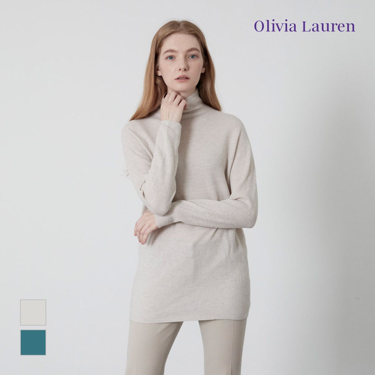올리비아로렌(OLIVIALAUREN) 랑데뷰 사선조직 풀오버_VOCBLYWA111