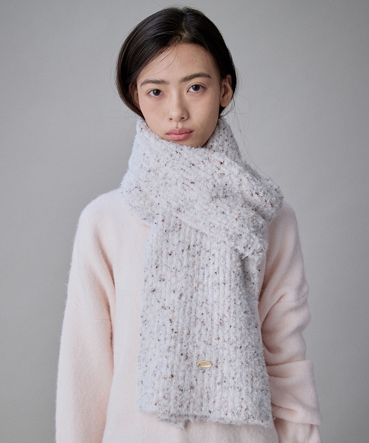 코케트(COQUET) Fleury Boucle Bokashi Wool Muffler Oatmeal Melange