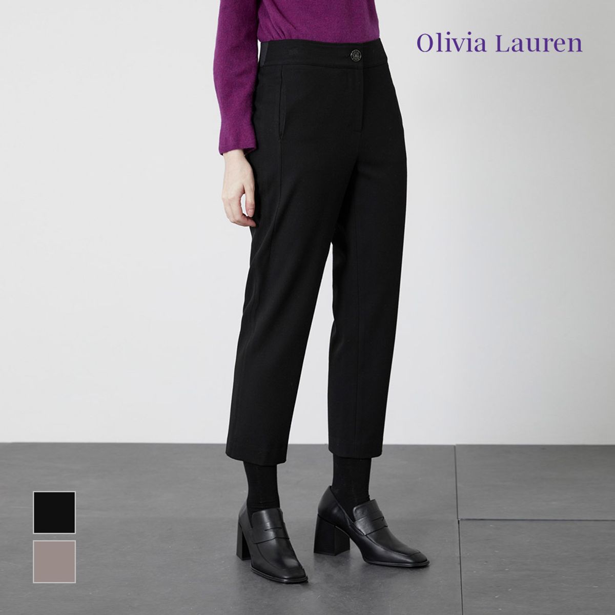 올리비아로렌(OLIVIALAUREN) 스티치 포인트 배기팬츠_VOCDLYW9291