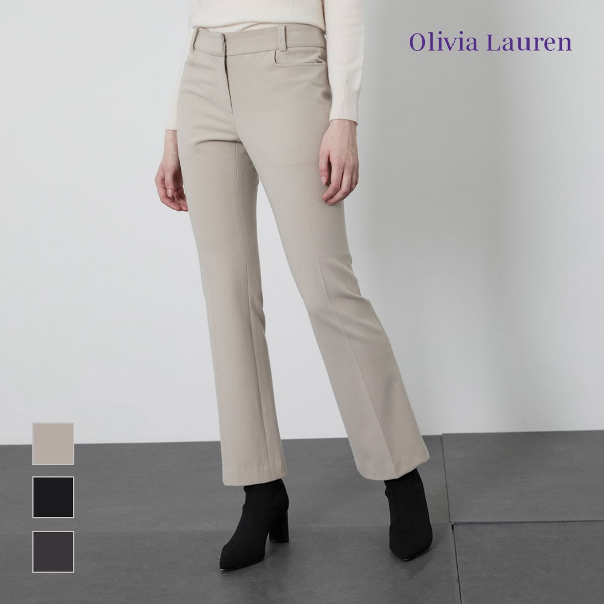 올리비아로렌(OLIVIALAUREN) 슬림 부츠컷 팬츠_VOPDLYW9151