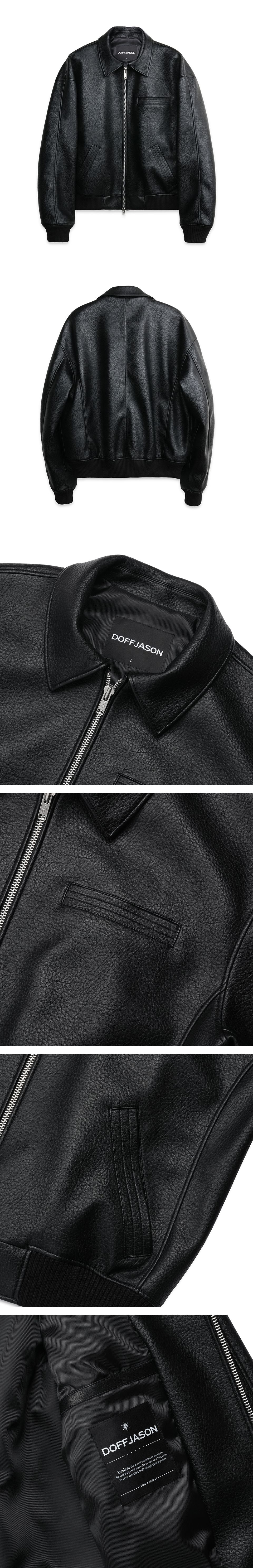 MUSINSA | DOFFJASON Workers Leather Blouson BLACK