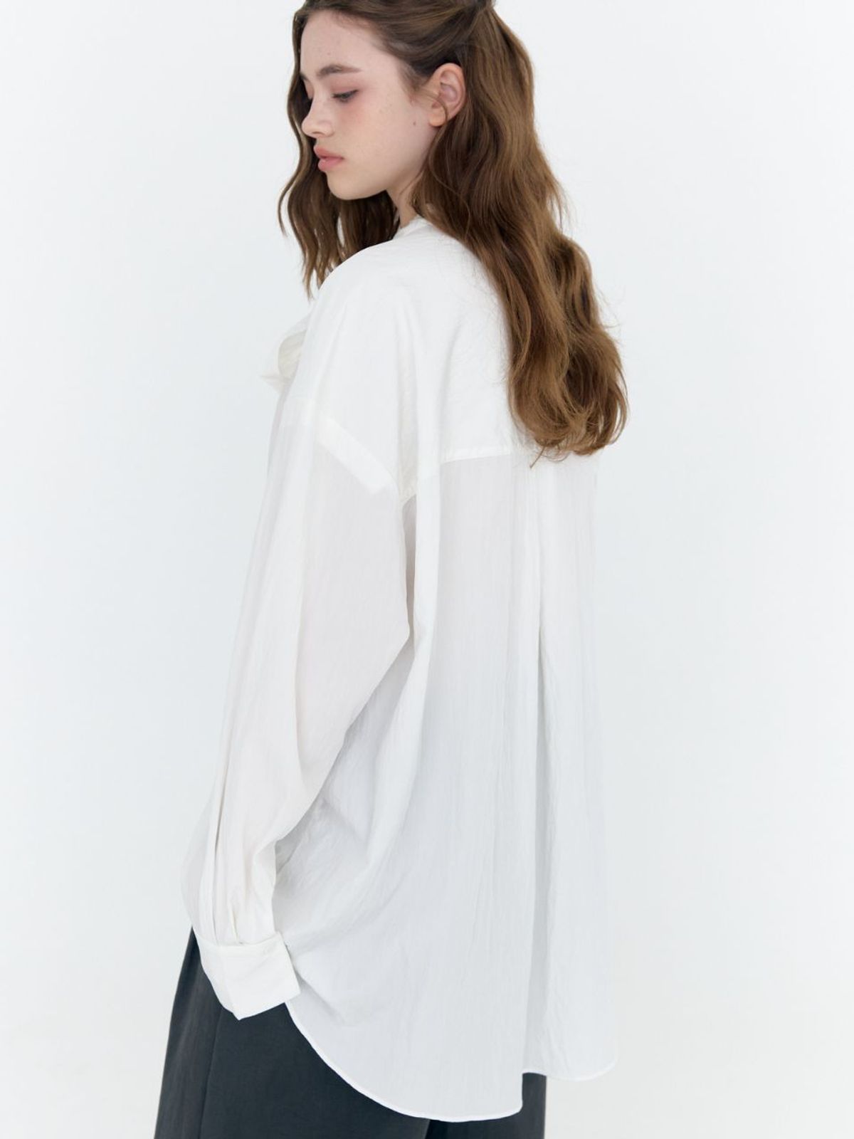 패브릭서울(FABRICSEOUL) scarf tie drape overfit blouse