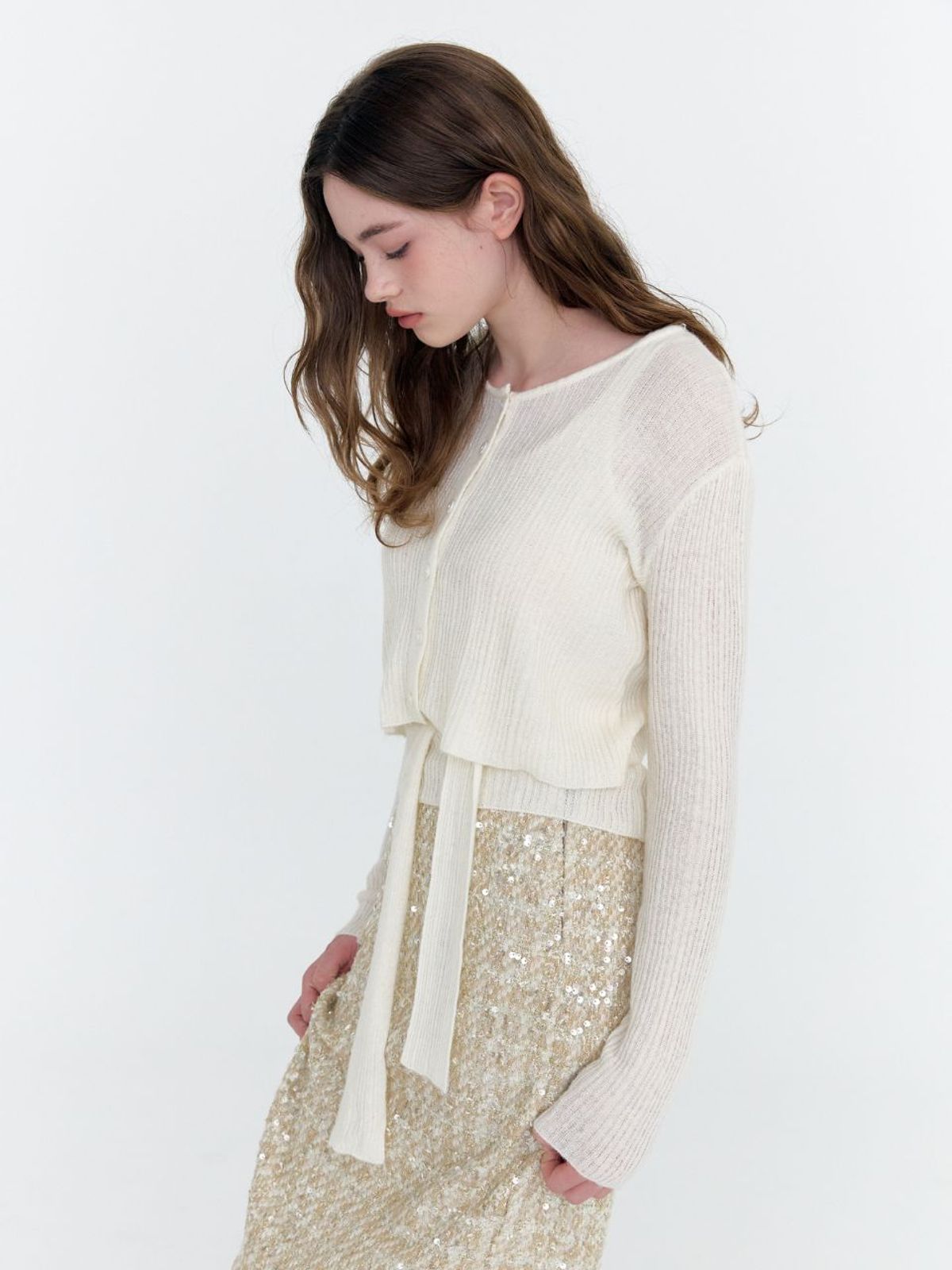 패브릭서울(FABRICSEOUL) round neck cardigan & sleeveless top set