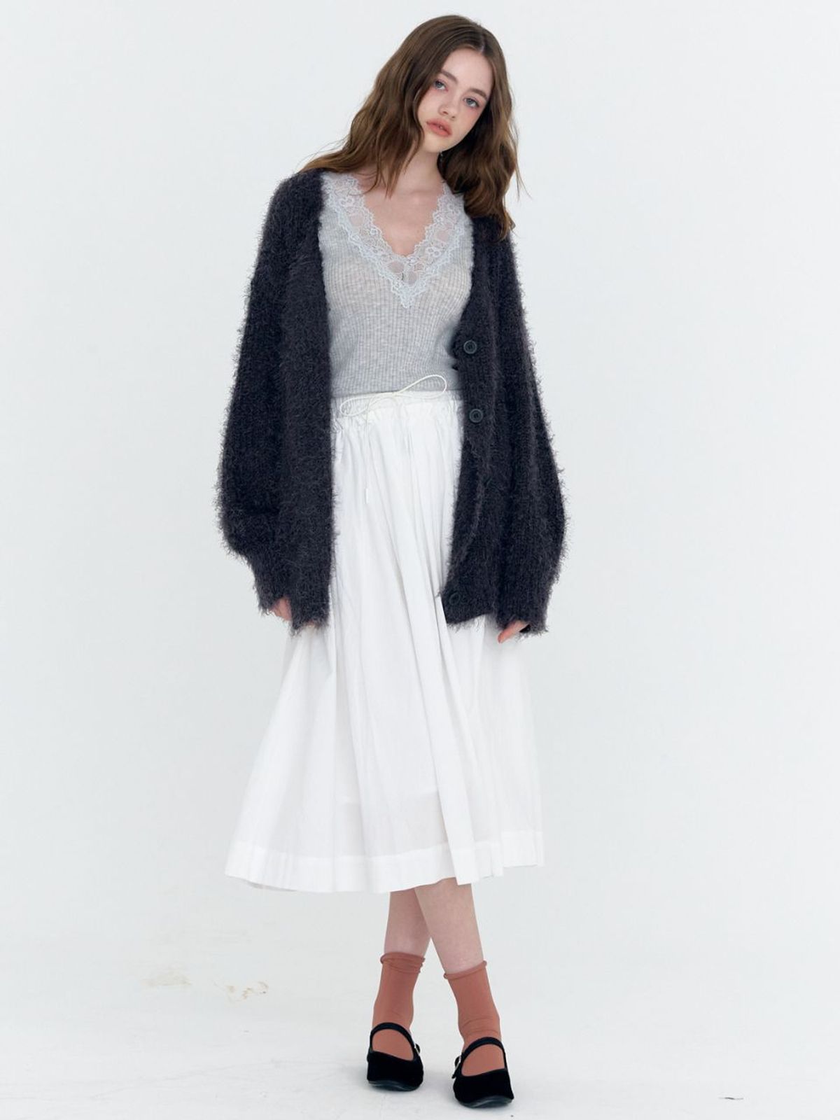 패브릭서울(FABRICSEOUL) cozy feather knit cardigan