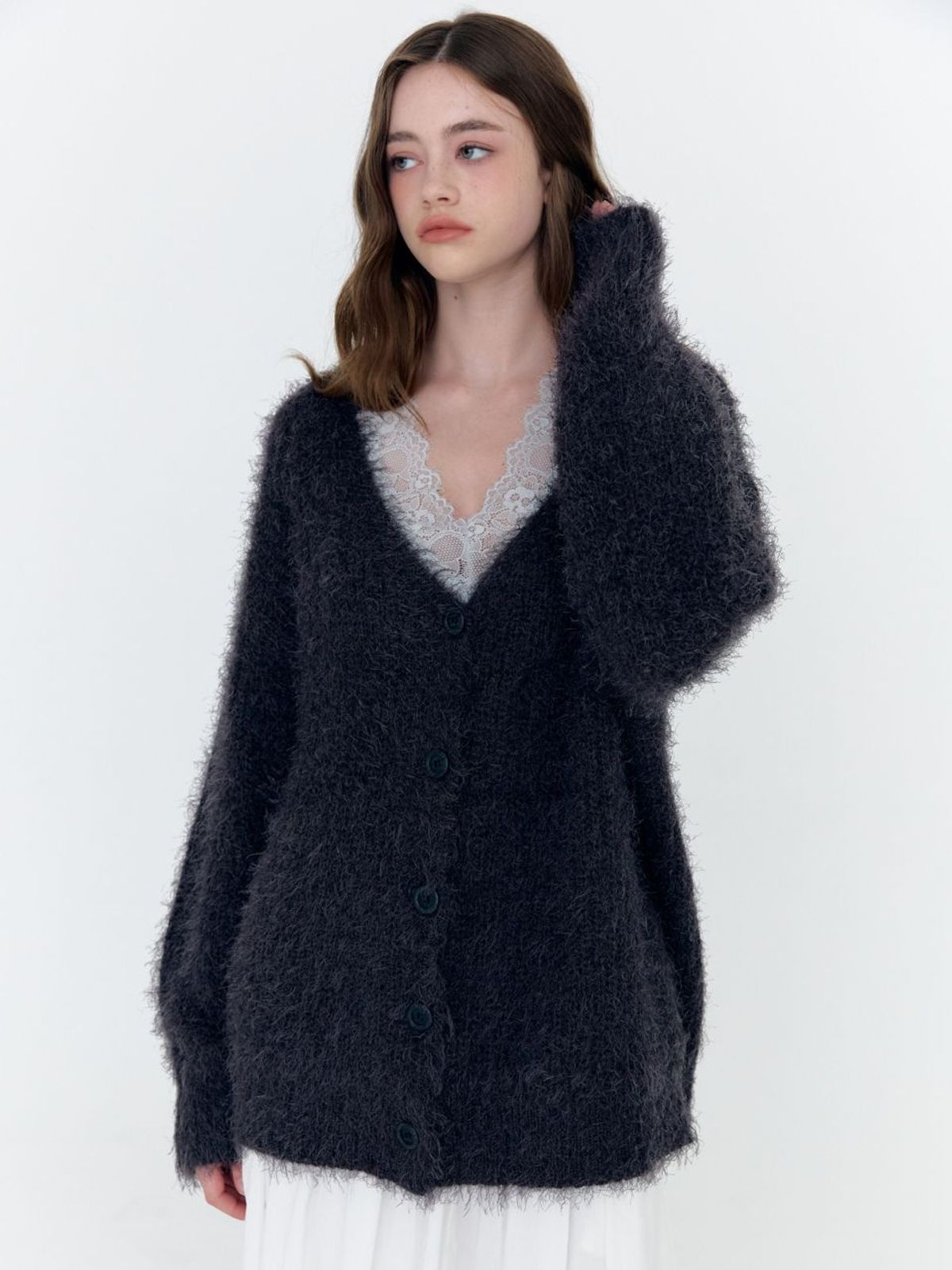 패브릭서울(FABRICSEOUL) cozy feather knit cardigan