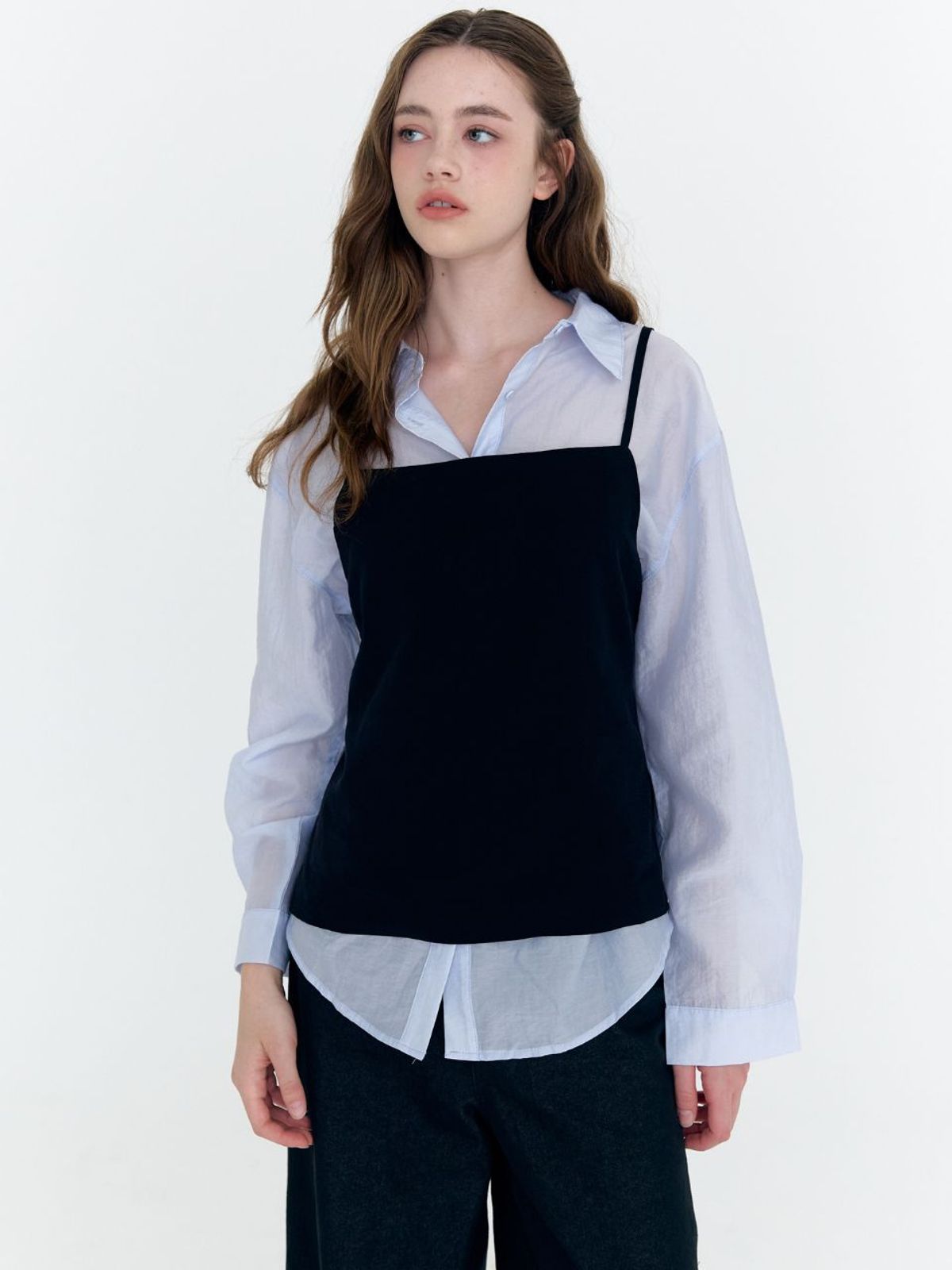 패브릭서울(FABRICSEOUL) tencel shirts + bustier blouse set