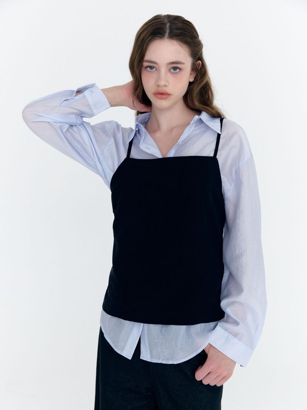 패브릭서울(FABRICSEOUL) tencel shirts + bustier blouse set