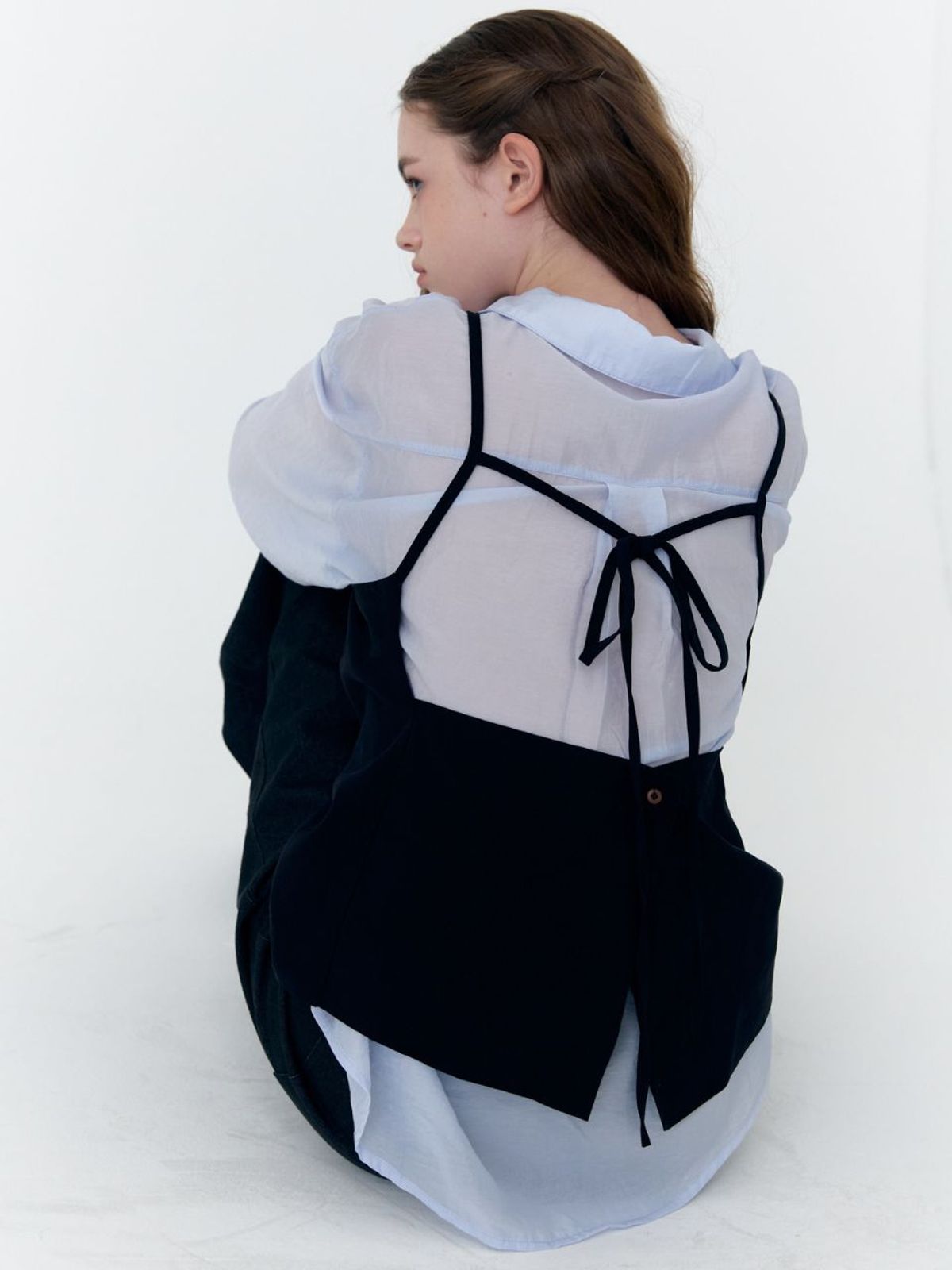 패브릭서울(FABRICSEOUL) tencel shirts + bustier blouse set
