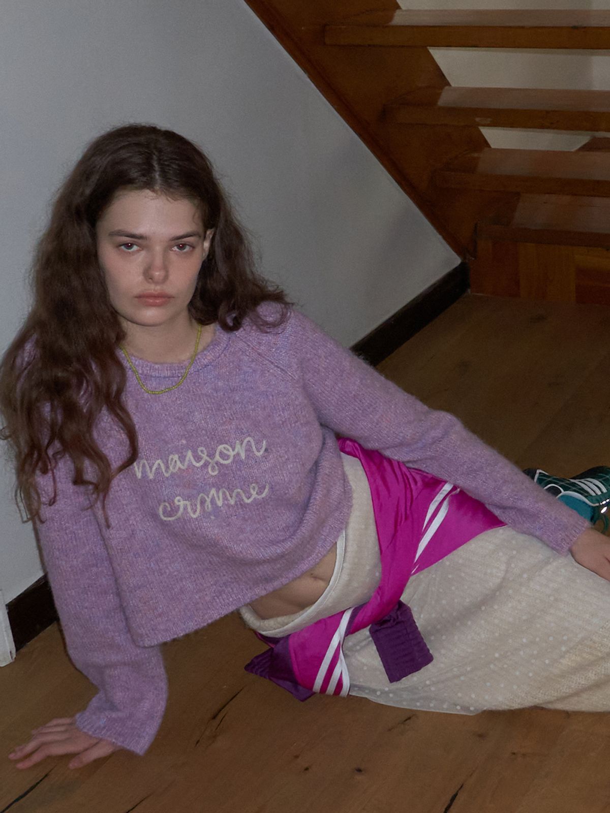 메종크렘(MAISON CREME) Gelato Lettering Knit _ Lavender