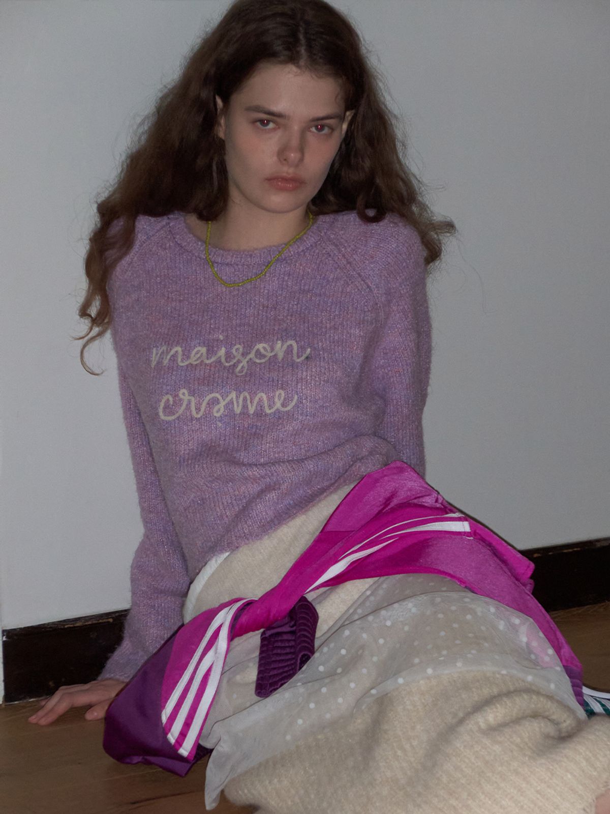 메종크렘(MAISON CREME) Gelato Lettering Knit _ Lavender