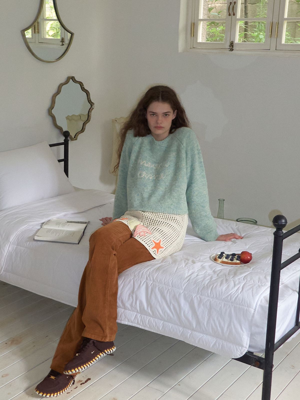 메종크렘(MAISON CREME) Gelato Lettering Knit _ Apple Mint