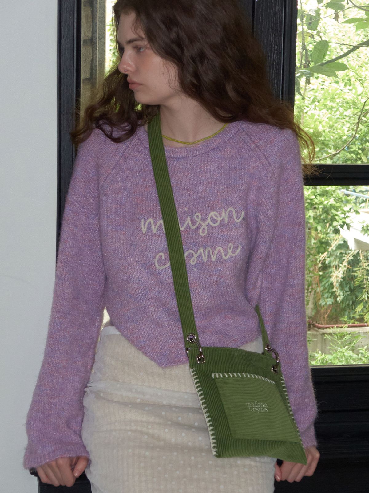 메종크렘(MAISON CREME) Petit Collage Bag_Corduroy Matcha