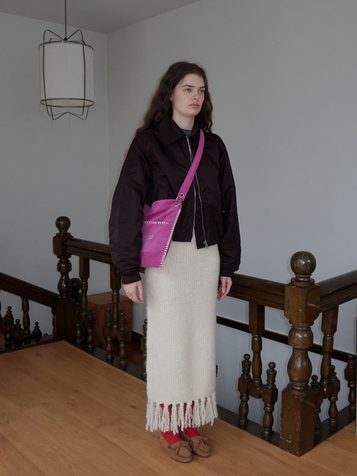 메종크렘(MAISON CREME) Grande Collage Bag _ Corduroy Mazenta
