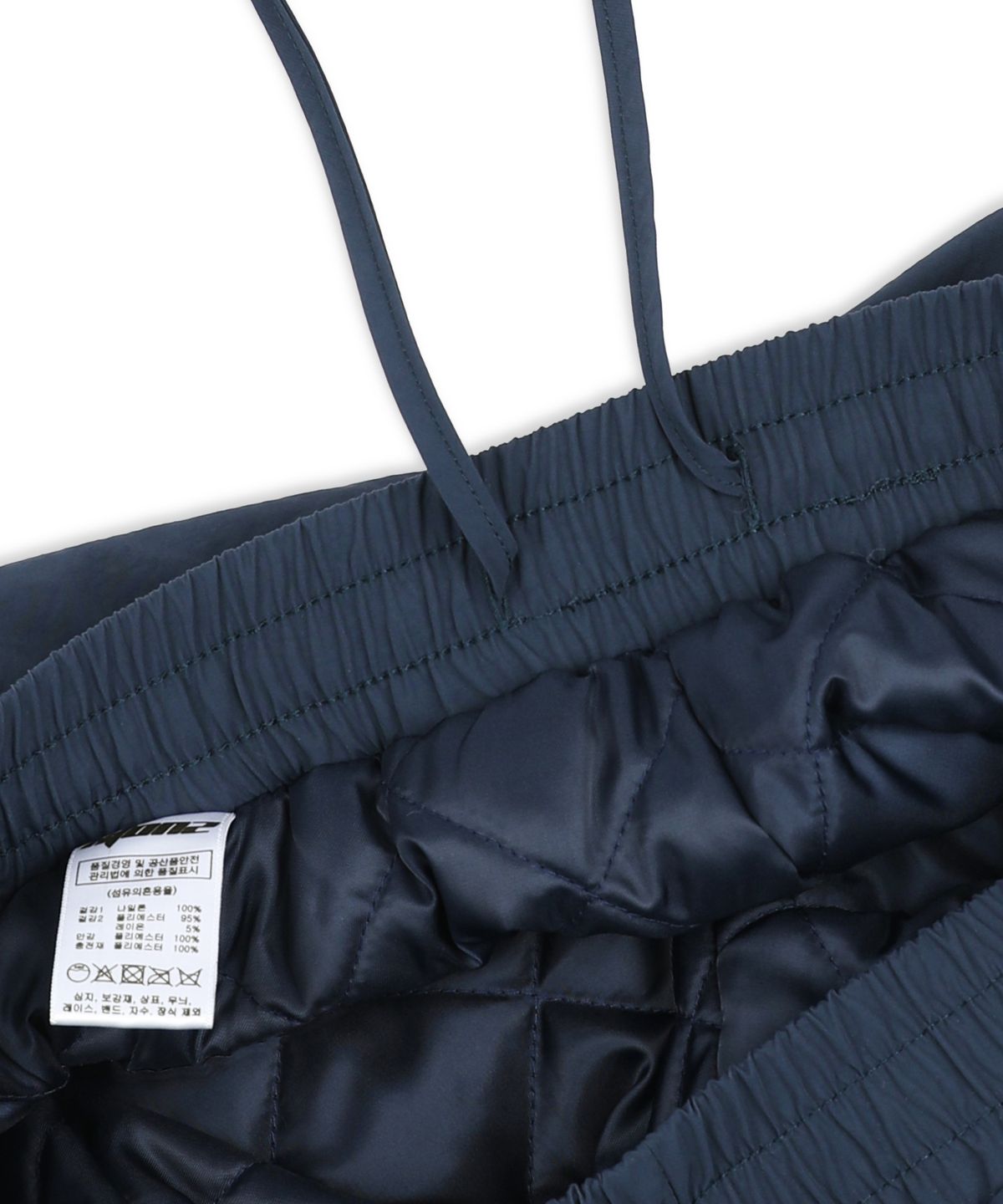 엑스톤즈(XTONZ) XP312 체크 나일론 퀼팅 패딩 팬츠 (NAVY)