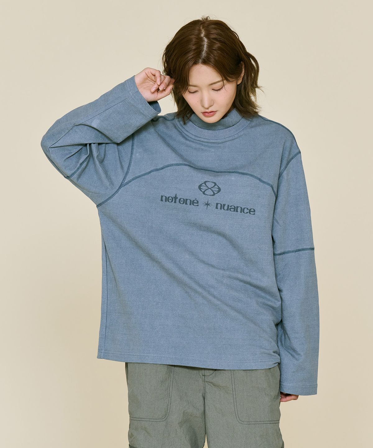 논타입(NONTYPE) TURTLE STITCH LONG T-SHIRTS (NAVY)